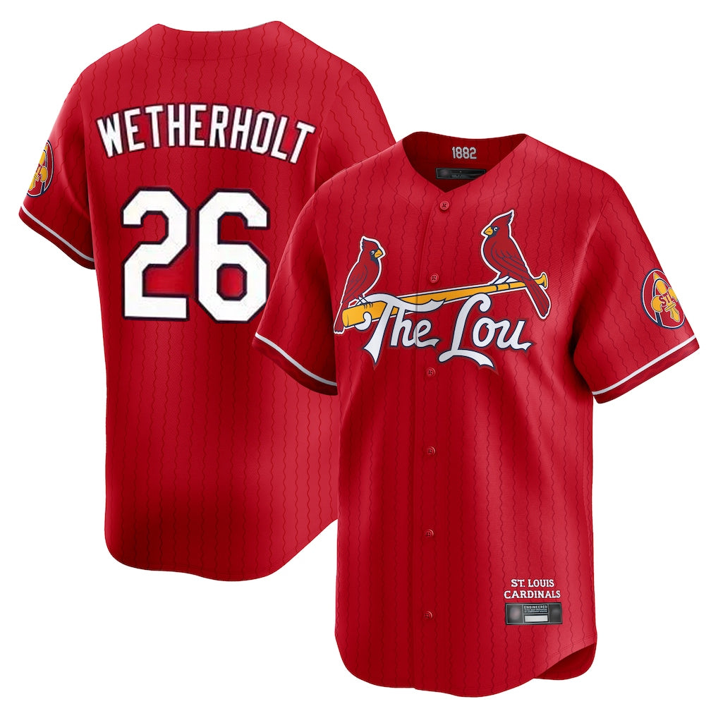 St. Louis Cardinals #26 JJ Wetherholt Player Red City Connect Limited Fdoa Stitched Jerseys