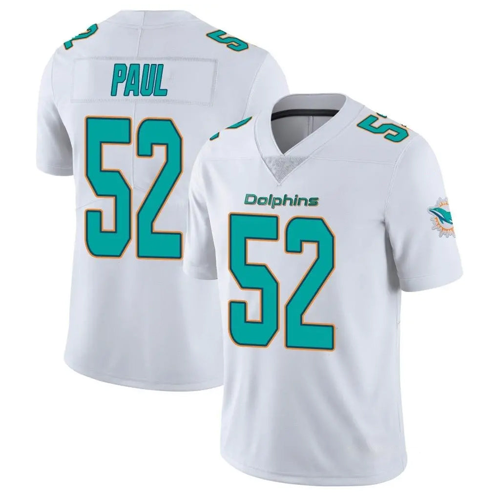 M.Dolphins #52 Patrick Paul Player White Limited Vapor Untouchable Home Game Gdoa Stitched Jerseys