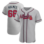 A.Braves #66 Grant Holmes Player Gray Authentic Road Stitched Jerseys