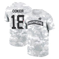 C.Panthers #18 Jalen Coker Player Arctic Camo Salute to Service T-Shirt Hoodies Gdoa Stitched Jerseys