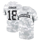 C.Panthers #18 Jalen Coker Player Arctic Camo Salute to Service T-Shirt Hoodies Gdoa Stitched Jerseys