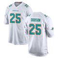 M.Dolphins #25 Tyrel Dodson Player White Limited Home Game Gdoa Stitched Jerseys