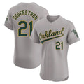 Athletics #21 Tyler Soderstrom Player Gray Road Limited Elite Home Game Gdoa Stitched Jerseys