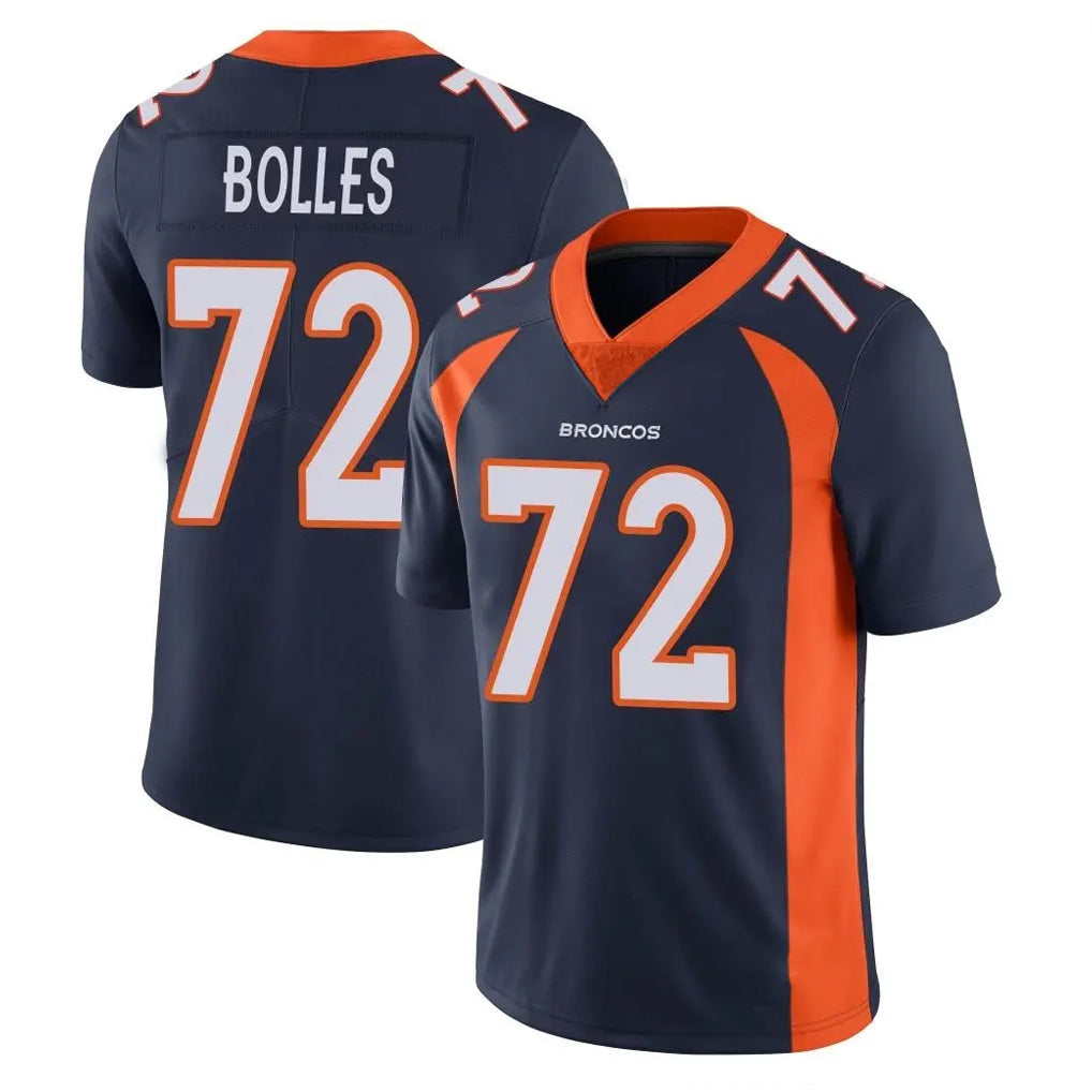 D.Broncos #72 Garett Bolles Player Navy Vapor Untouchable Limited Game Gdoa Stitched Jerseys