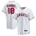 LA.Angels #18 Nolan Schanuel Player White Home Game Fdoa Stitched Jerseys