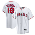 LA.Angels #18 Nolan Schanuel Player White Home Game Fdoa Stitched Jerseys