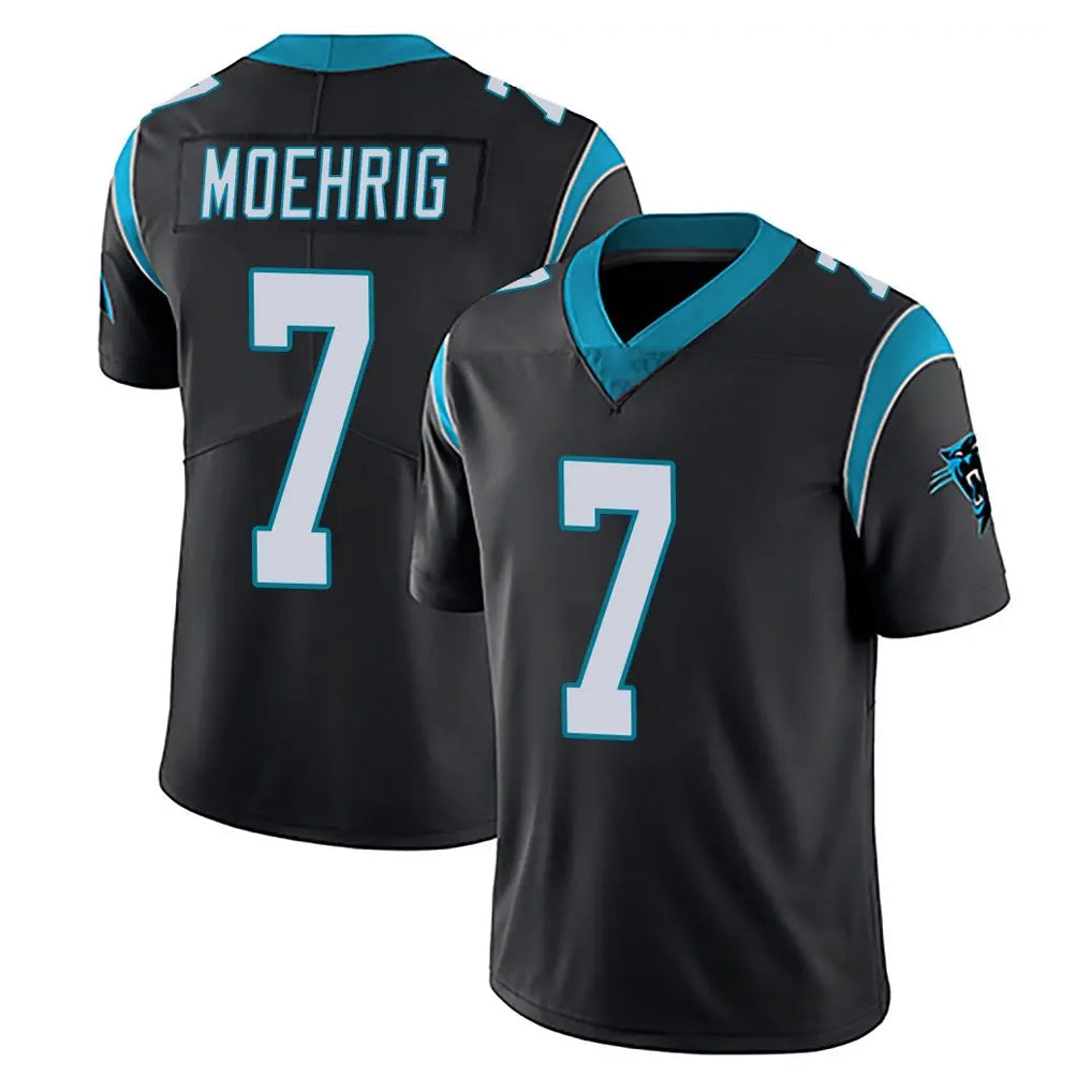 C.Panthers #7 Tre'von Moehrig Player Black Vapor Untouchable Limited Game Gdoa Stitched Jerseys