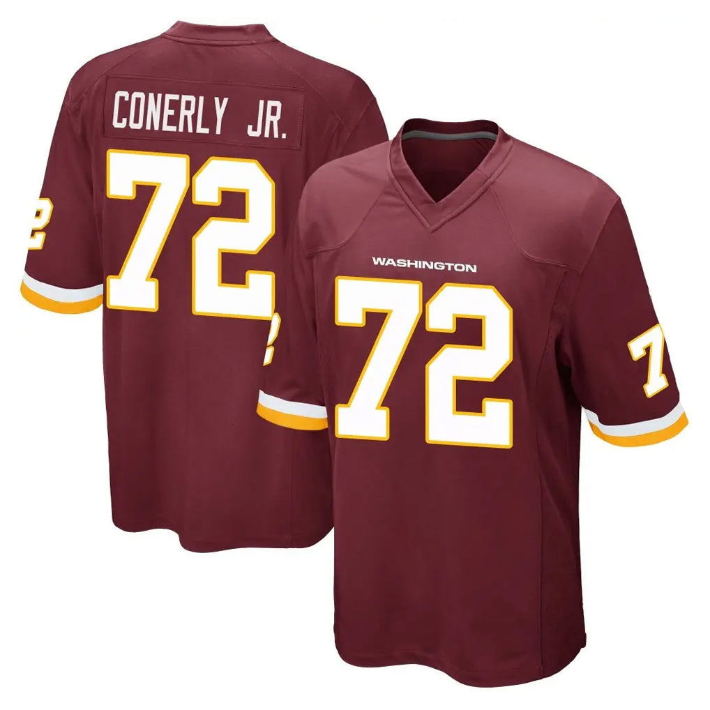 W.Commanders #72 Josh Conerly Jr. Player Burgundy Team Color Home Game Gdoa Stitched Jerseys
