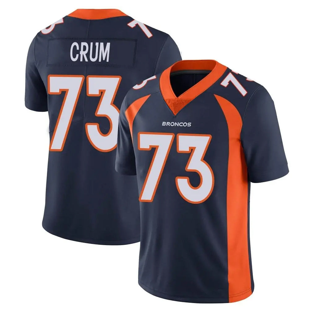 D.Broncos #73 Frank Crum Player Navy Vapor Untouchable Limited Game Gdoa Stitched Jerseys