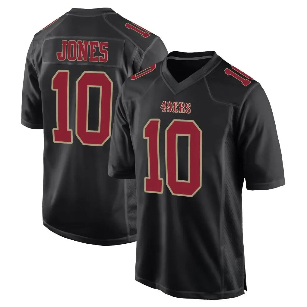 SF.49ers #10 Mac Jones Player Black Fashion Home Game Gdoa Stitched Jerseys