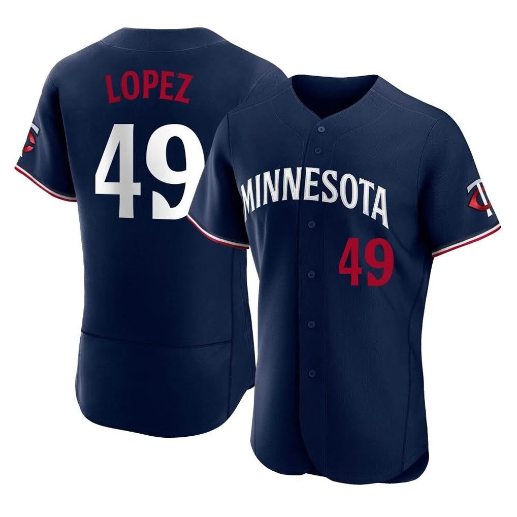 M.Twins #49 Pablo Lopez Player Navy Replica Home Limited Elite Fdoa Stitched Jerseys
