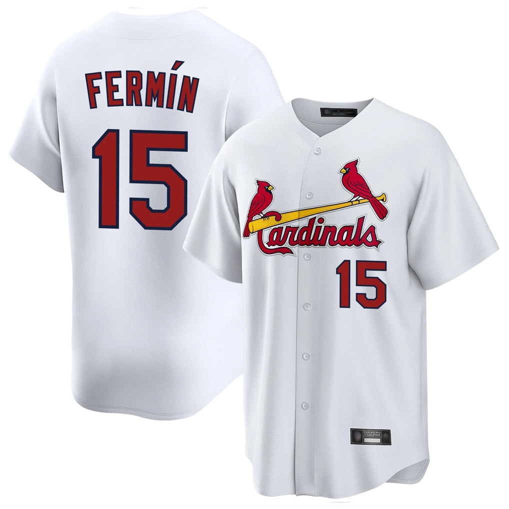 St. Louis Cardinals #15 Jose Fermin Player White Home Game Fdoa Stitched Jerseys