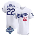 LA.Dodgers #22 Clayton Kershaw Player White World Series Meet Limited Elite Fdoa Stitched Jerseys