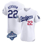 LA.Dodgers #22 Clayton Kershaw Player White World Series Meet Limited Elite Fdoa Stitched Jerseys