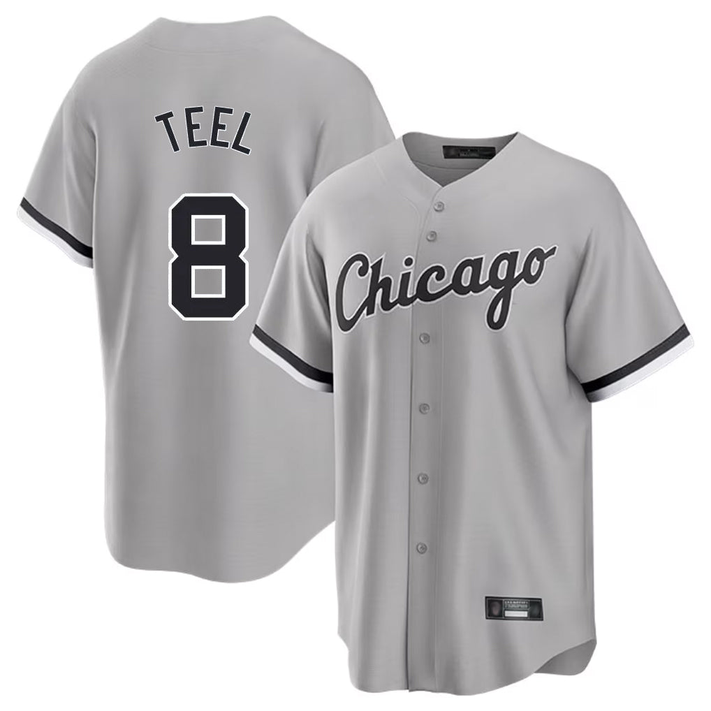 C.White Sox #8 Kyle Teel Player Gray Home Game Gdoa Stitched Jerseys