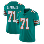 M.Dolphins #71 Jonah Savaiinaea Player Aqua Limited Alternate Vapor Untouchable Home Game Gdoa Stitched Jerseys