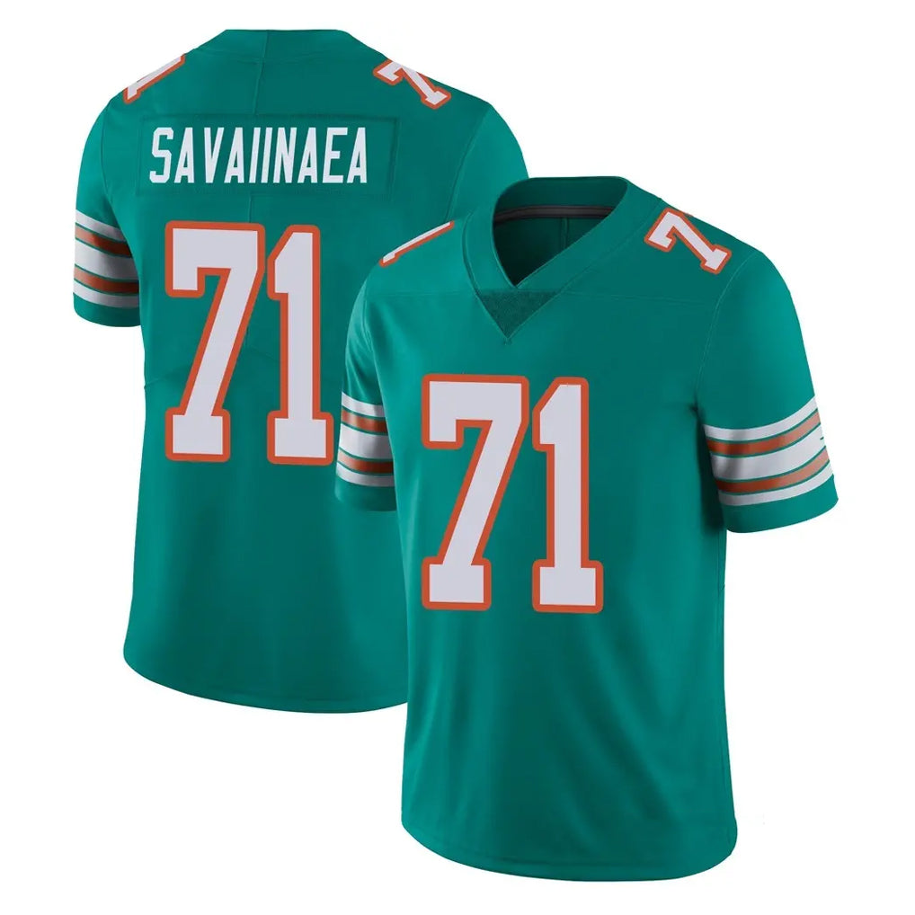 M.Dolphins #71 Jonah Savaiinaea Player Aqua Limited Alternate Vapor Untouchable Home Game Gdoa Stitched Jerseys