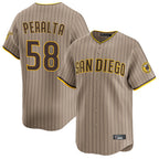 S.Diego Padres #58 Wandy Peralta Player Khaki Home Limited Fdoa Stitched Jerseys
