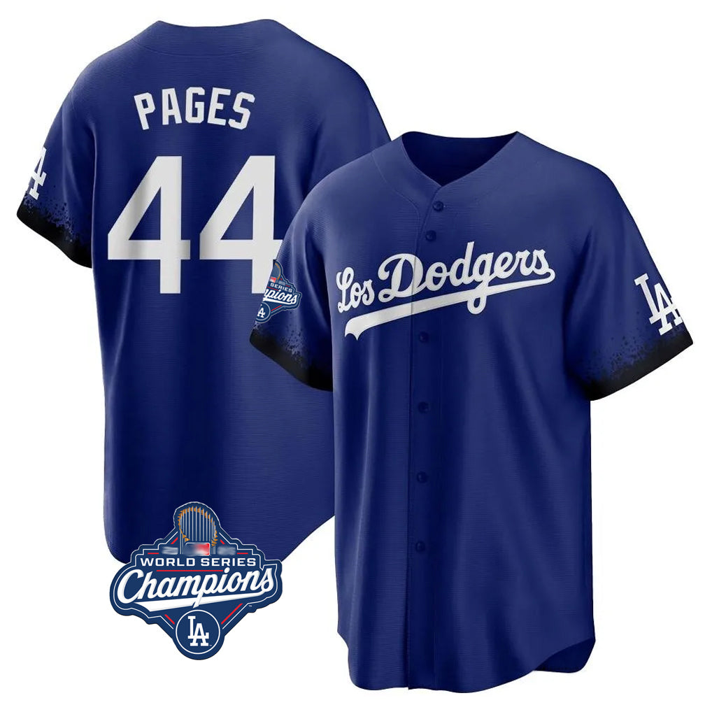 LA.Dodgers #44 Andy Pages Player Royal World Series Meet City Connect Home Game Fdoa Stitched Jerseys