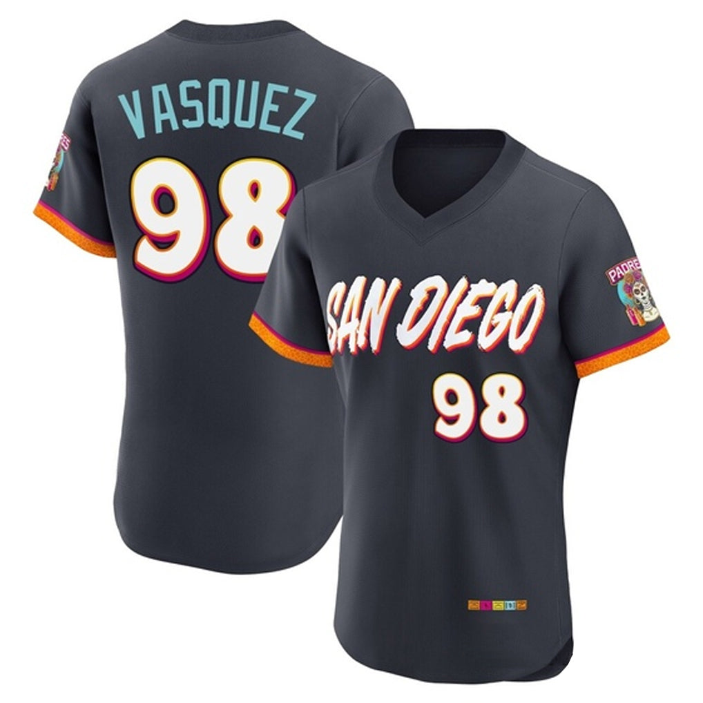 S.Diego Padres #98 Randy Vasquez Player Obsidian 2026 City Connect Home Limited Elite T-shirt Fdoa Stitched Jerseys