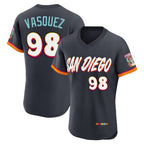 S.Diego Padres #98 Randy Vasquez Player Obsidian 2026 City Connect Home Limited Elite T-shirt Fdoa Stitched Jerseys