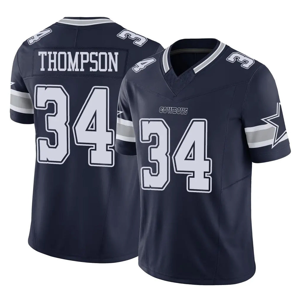 D.Cowboys #34 Jalen Thompson Player Navy Limited Vapor F.U.S.E. Home Game Gdoa Stitched Jerseys