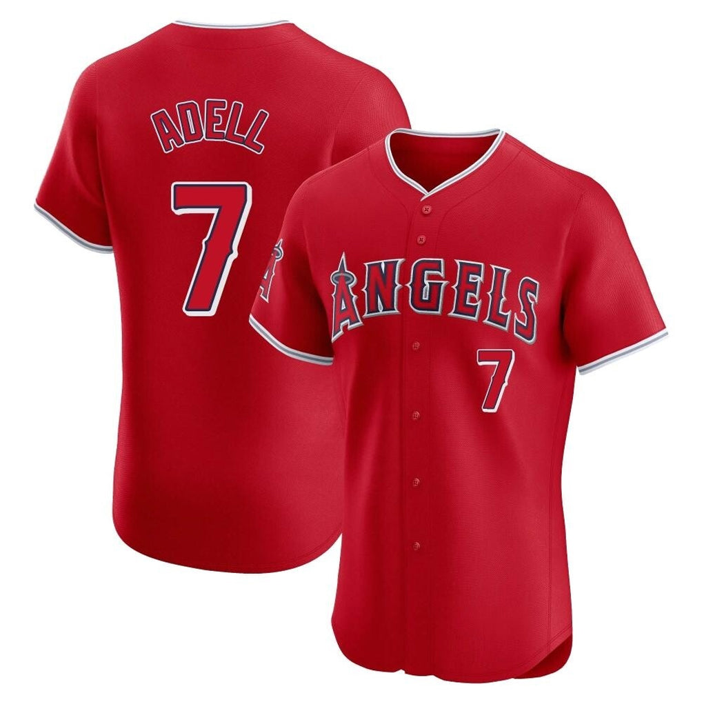 LA.Angels #7 Jo Adell Player Red Home Limited Elite Fdoa Stitched Jerseys