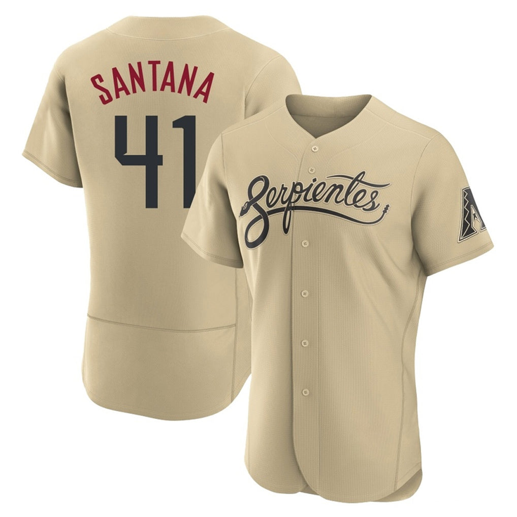 A.Diamondbacks #41 Carlos Santana Player Tan City Connect Limited Elite Home Game Gdoa Stitched Jerseys