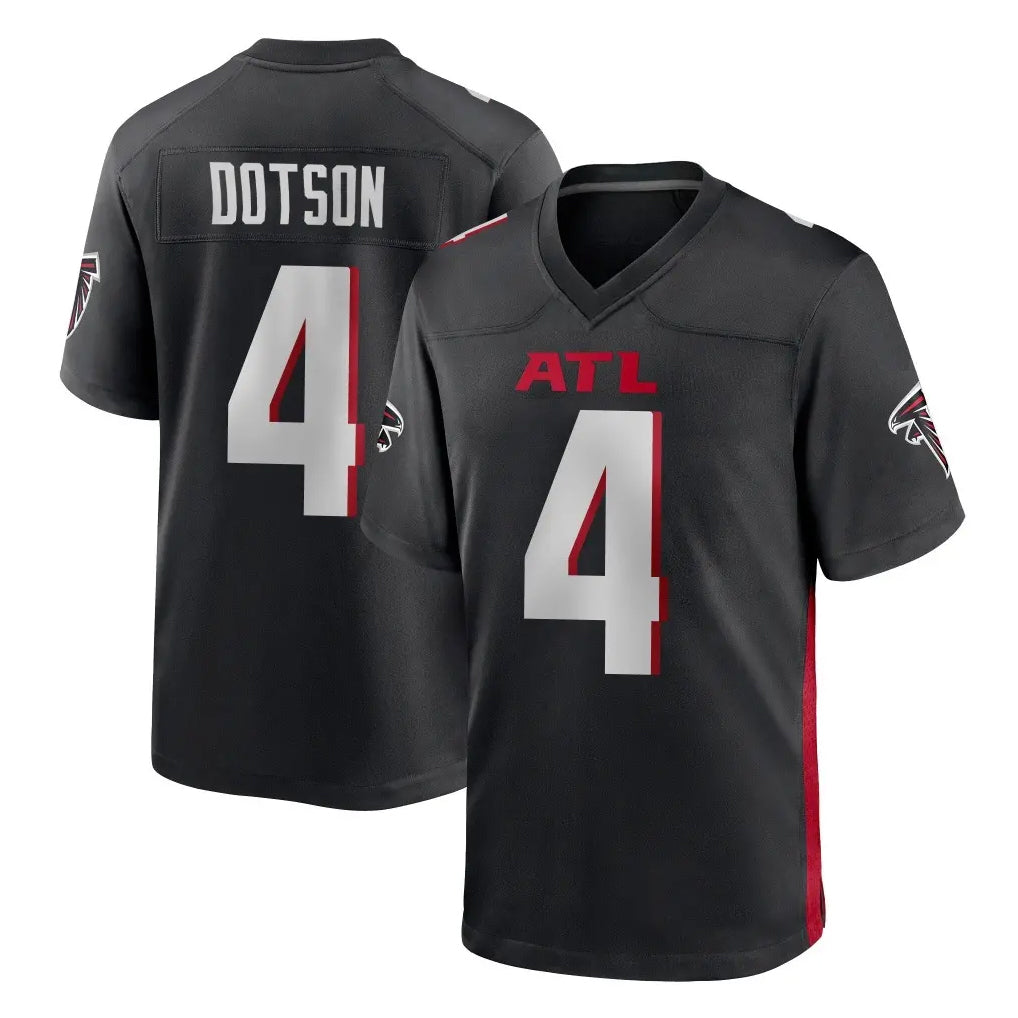 A.Falcons #4 Jahan Dotson Player Black Home Game Gdoa Stitched Jerseys