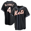 NY.Mets #4 Francisco Alvarez Player Black Fashion Out Game Fdoa Stitched Jerseys