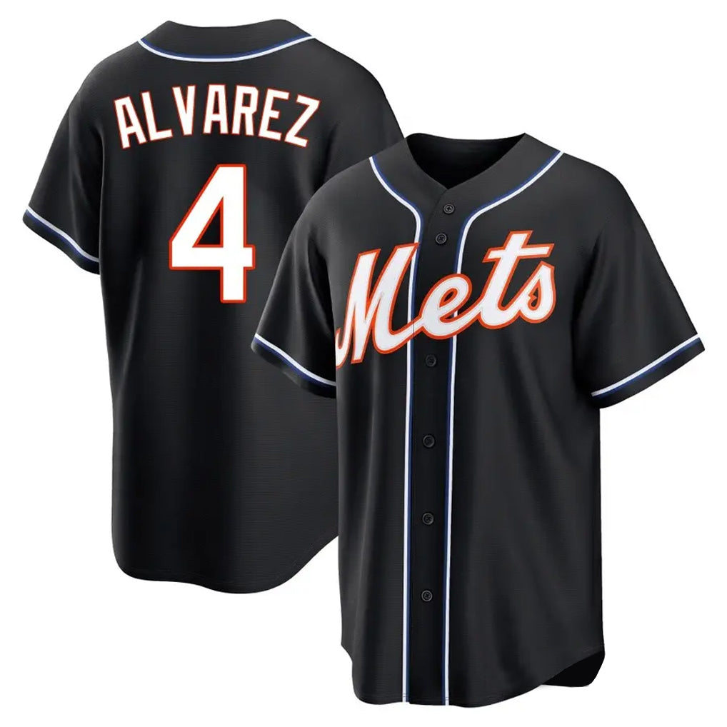 NY.Mets #4 Francisco Alvarez Player Black Fashion Out Game Fdoa Stitched Jerseys