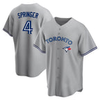 T.Blue Jays #4 George Springer Player Gray Home Game Fdoa Stitched Jerseys