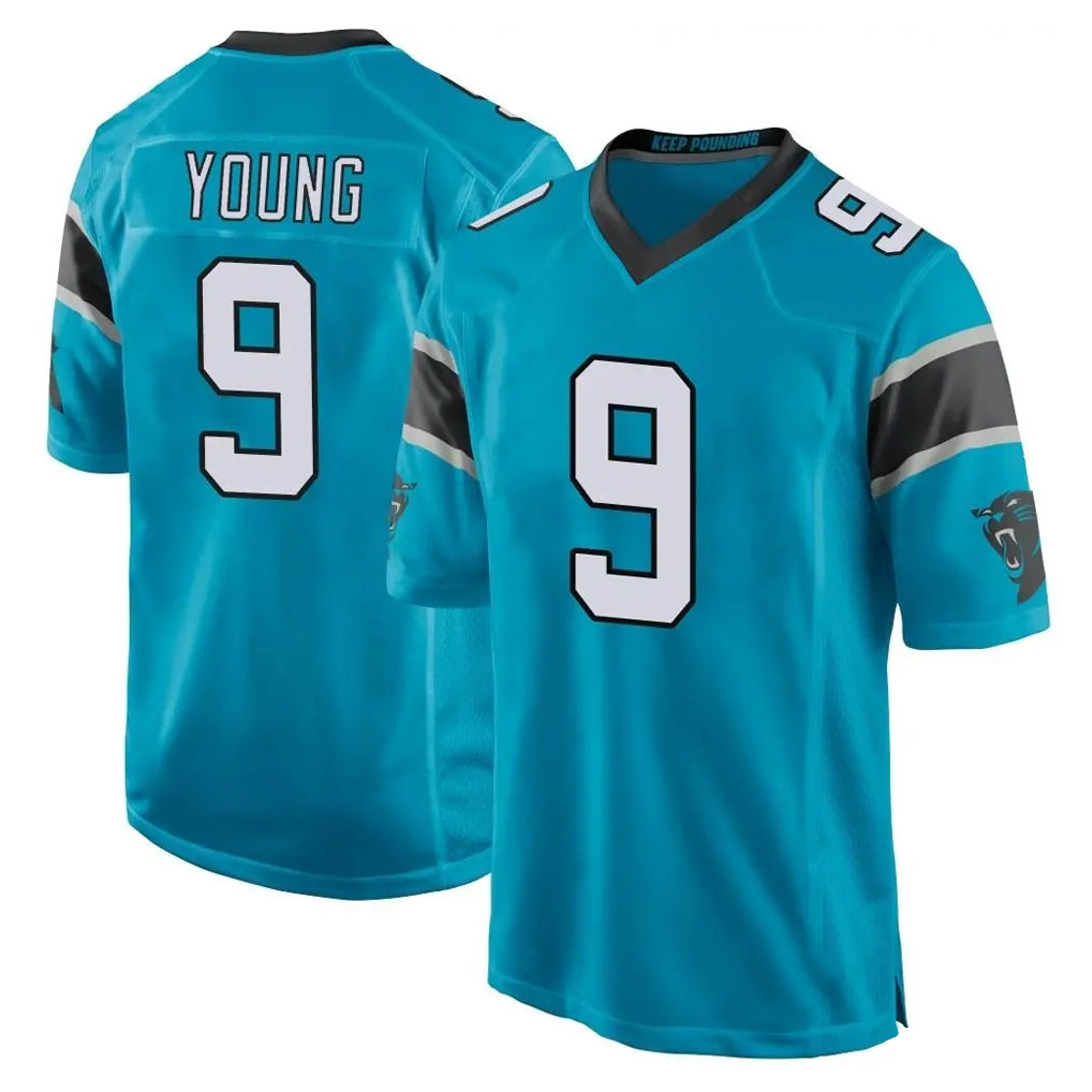 C.Panthers #9 Bryce Young Player Blue Game Gdoa Stitched Jerseys