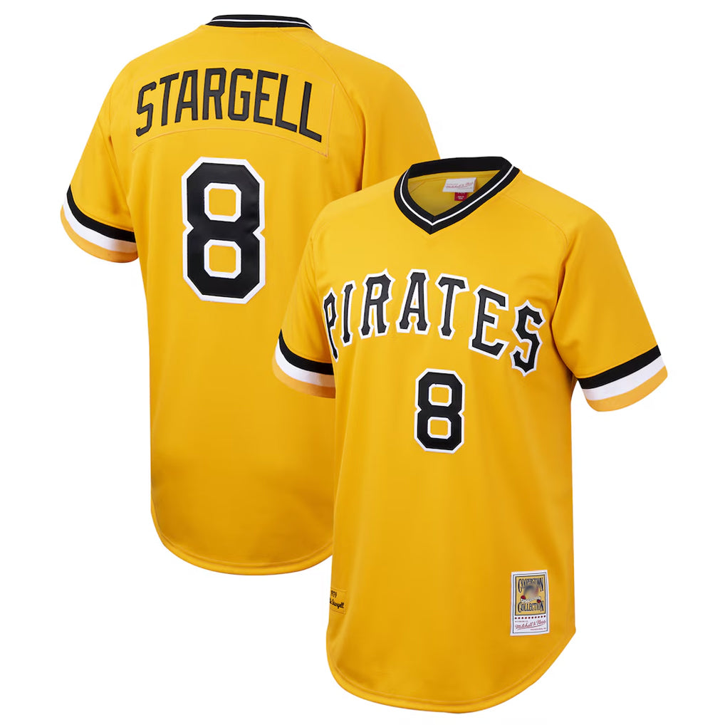 P.Pirates #8 Willie Stargell Player Gold Mitchell & Ness Cooperstown Collection 1979 Limited Fdoa Stitched Jerseys