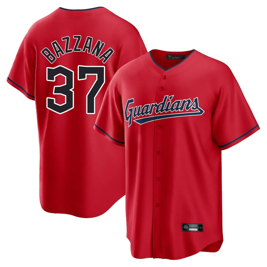 C.Guardians #37 Travis Bazzana Player Red Home Game Gdoa Stitched Jerseys
