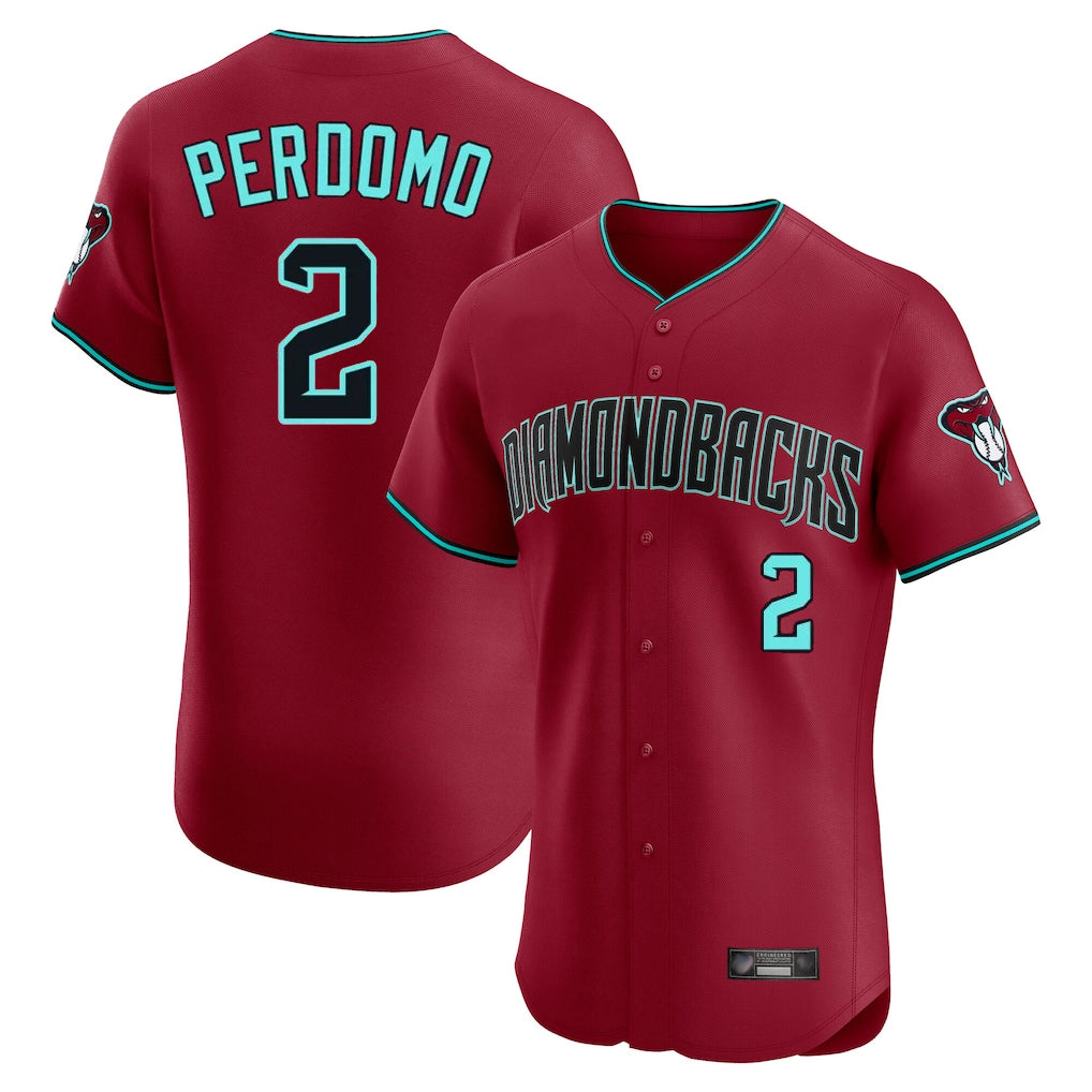 A.Diamondbacks #2 Geraldo Perdomo Player Red Limited Elite Home Game Gdoa Stitched Jerseys