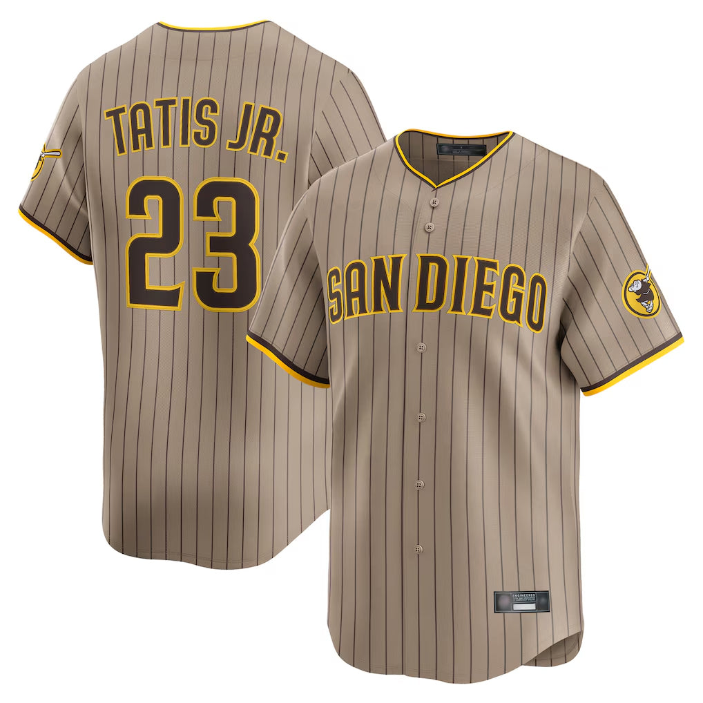 S.Diego Padres #23 Fernando Tatis Jr Player Khaki Home Limited Fdoa Stitched Jerseys