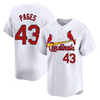 St. Louis Cardinals #43 Pedro Pages Player White Home Limited Fdoa Stitched Jerseys