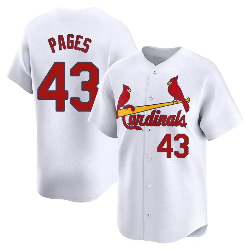 St. Louis Cardinals #43 Pedro Pages Player White Home Limited Fdoa Stitched Jerseys