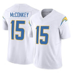 LA.Chargers #15 Ladd McConkey Player White Limited Vapor F.U.S.E. Home Game Gdoa Stitched Jerseys