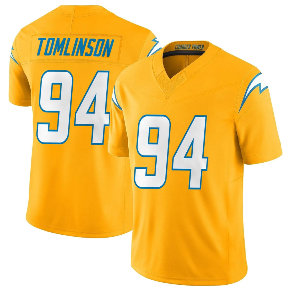 LA.Chargers #94 Dalvin Tomlinson Player Gold Limited Vapor F.U.S.E. Home Game Gdoa Stitched Jerseys