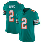 M.Dolphins #2 Malik Willis Player Aqua Limited Alternate Vapor Untouchable Home Game Gdoa Stitched Jerseys