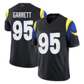 LA.Rams #95 Myles Garrett Player Black Midnight Rivalries Collection Limited Home Game Gdoa Stitched Jerseys