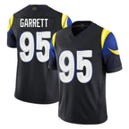 LA.Rams #95 Myles Garrett Player Black Midnight Rivalries Collection Limited Home Game Gdoa Stitched Jerseys