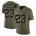 J.Jaguars #23 Foyesade Oluokun Player Olive 2025 Salute To Service Limited Game Gdoa Stitched Jerseys