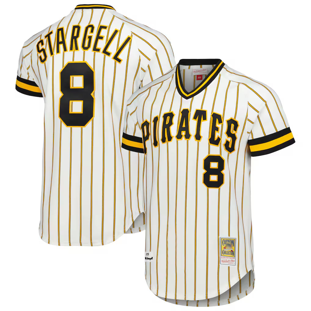 P.Pirates #8 Willie Stargell Player White Mitchell & Ness Cooperstown Collection 1979 Limited Fdoa Stitched Jerseys