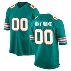 Custom M.Dolphins Aqua Alternate Home Game Any Name & Numbers Gdoa Stitched Jerseys