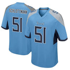 T.Titans #51 Austin Schlottmann Player Light Blue Home Game Gdoa Stitched Jerseys