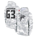 A.Falcons #63 Chris Lindstrom Player Arctic Camo Salute to Service Limited Hoodie Gdoa Stitched Jerseys