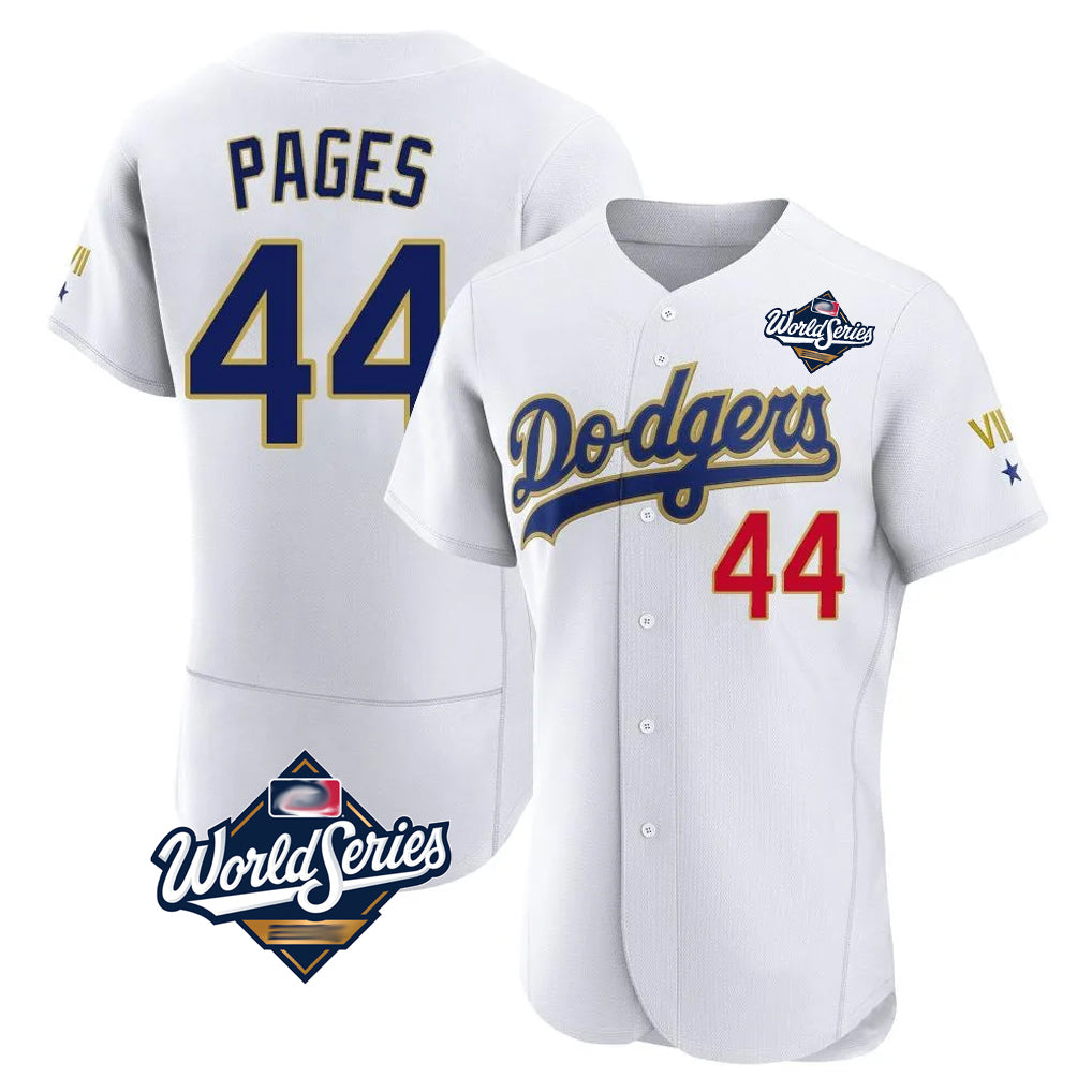 LA.Dodgers #44 Andy Pages Player Gold White World Series 2026 Collection Stadium Limited Elite Fdoa Stitched Jerseys